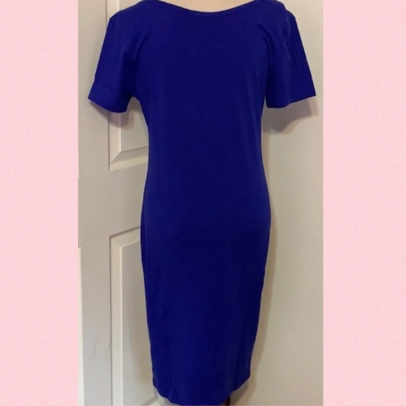 Blue Short Sleeve Classic Midi Dress - Picture 4 of 9
